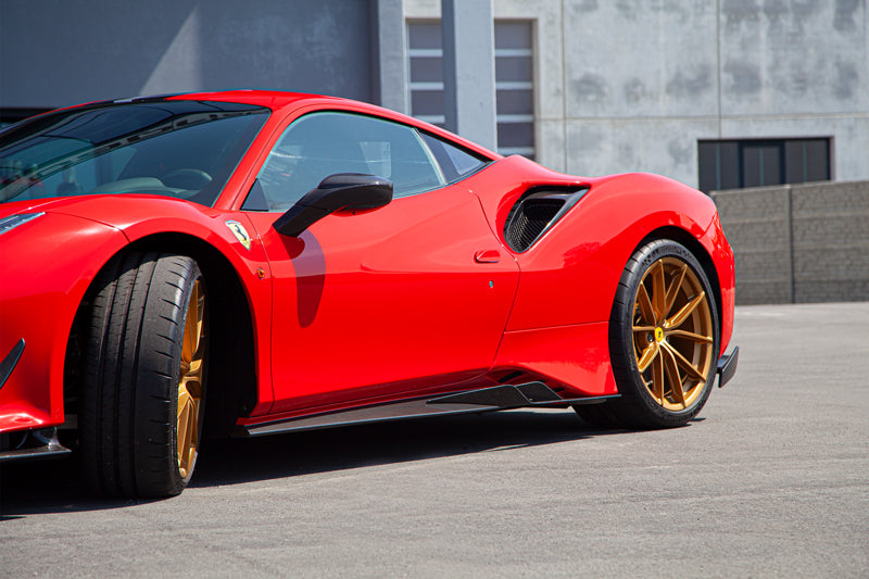 Ferrari 488/F8 - Carbon Fiber Side Skirts (With Wings)