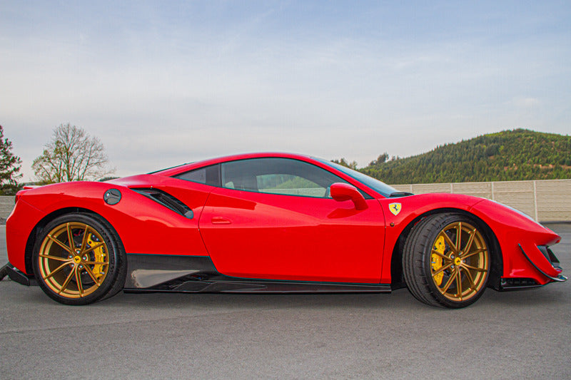 Ferrari 488/F8 - Carbon Fiber Side Skirts (With Wings)