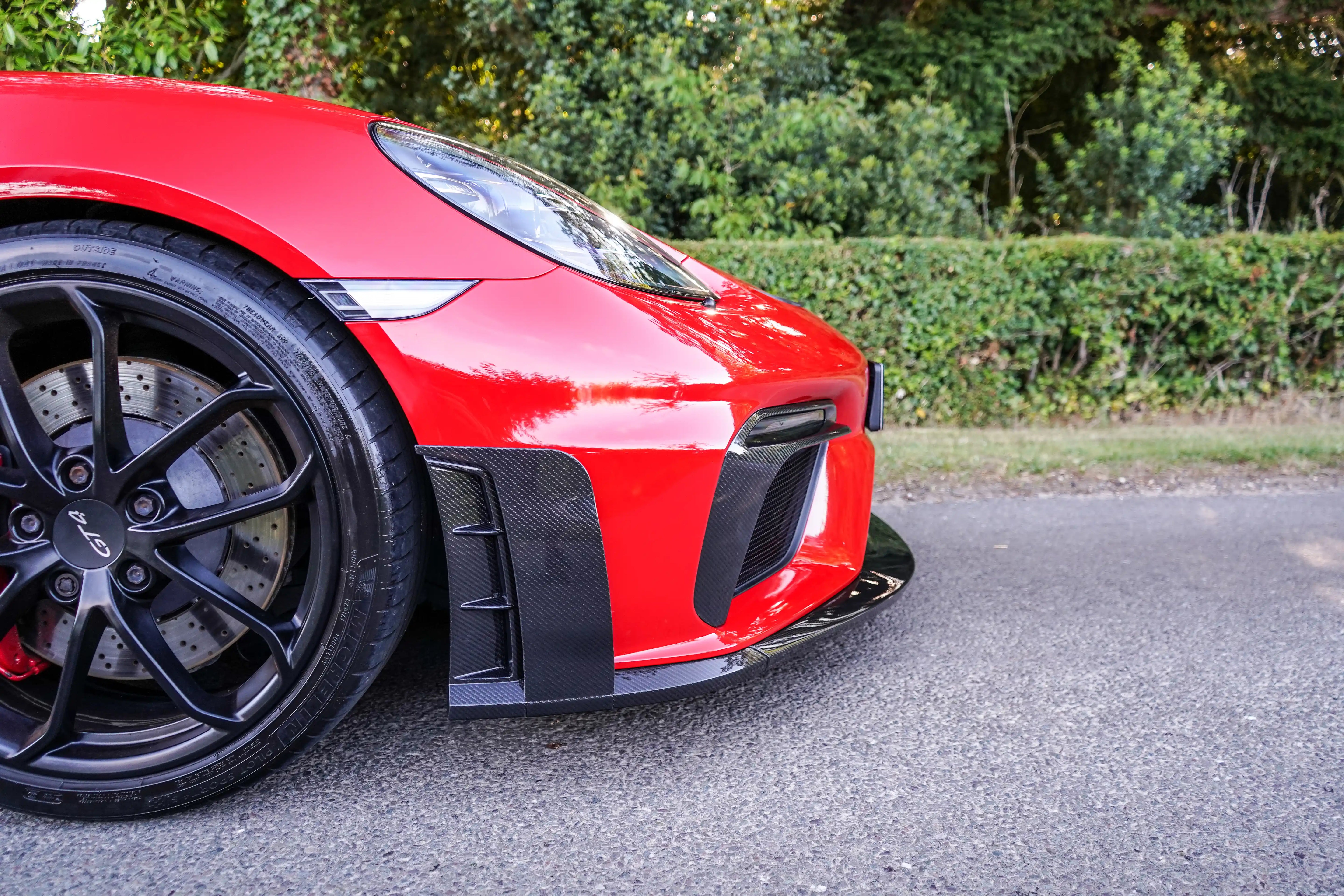 718 GT4 Front Curtain Road Spec Pair Visual Gloss Carbon Laquered