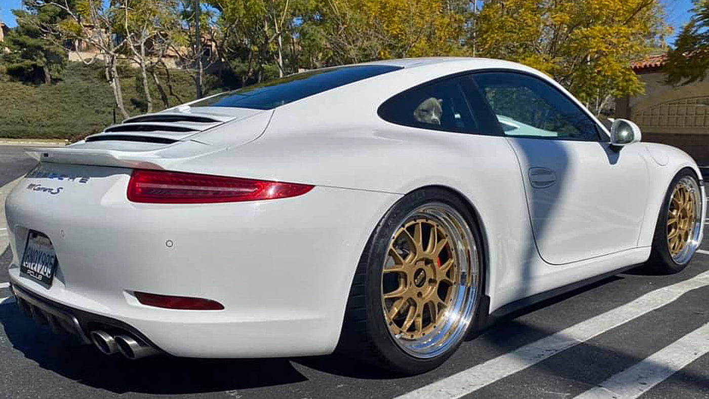 Moshammer Ducktail Evo fitted to Porsche 991.1 Carrera S — rear three-quarter view