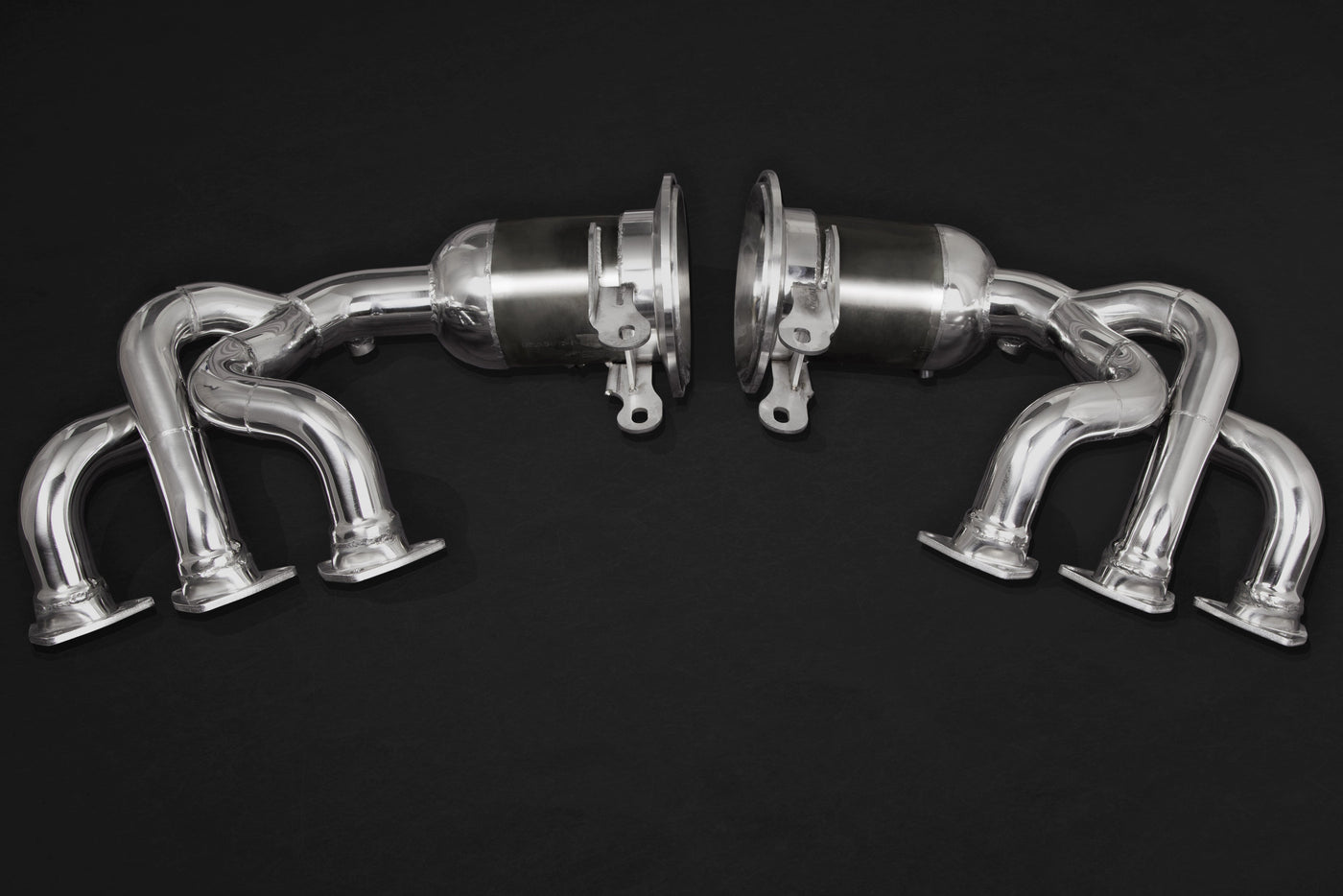 Porsche 992 GT3/RS - SET: 250 Cell Sport Cat Headers + Valved Exhaust, Exhaust Tips (OE Actuators)