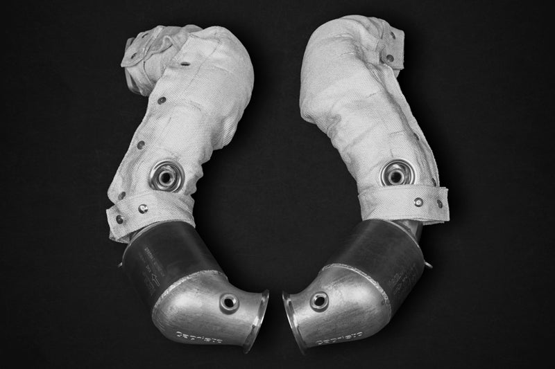 Aston Martin Vantage/AMR (M177) - Cat Spare Downpipes + Heat Protection