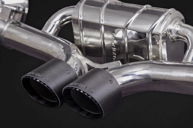Porsche 992 GT3/RS - SET: 250 Cell Sport Cat Headers + Valved Exhaust, Exhaust Tips (OE Actuators)