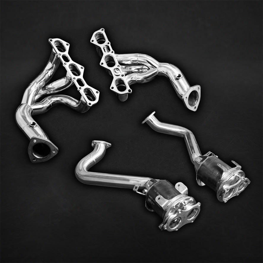 Porsche 718 Spyder/GTS/Cayman GT4 - SET: Valved Muffler, OPF Replacement, Performance Headers + Carbon Tips