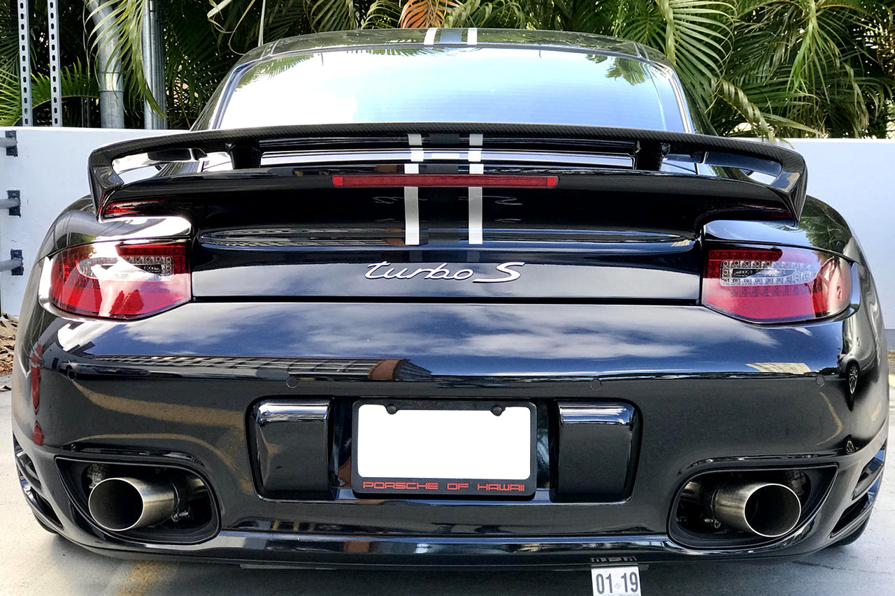 Porsche 997.2 Turbo GT2 Style Bolt On Exhaust Tips (Satin Black Finish)