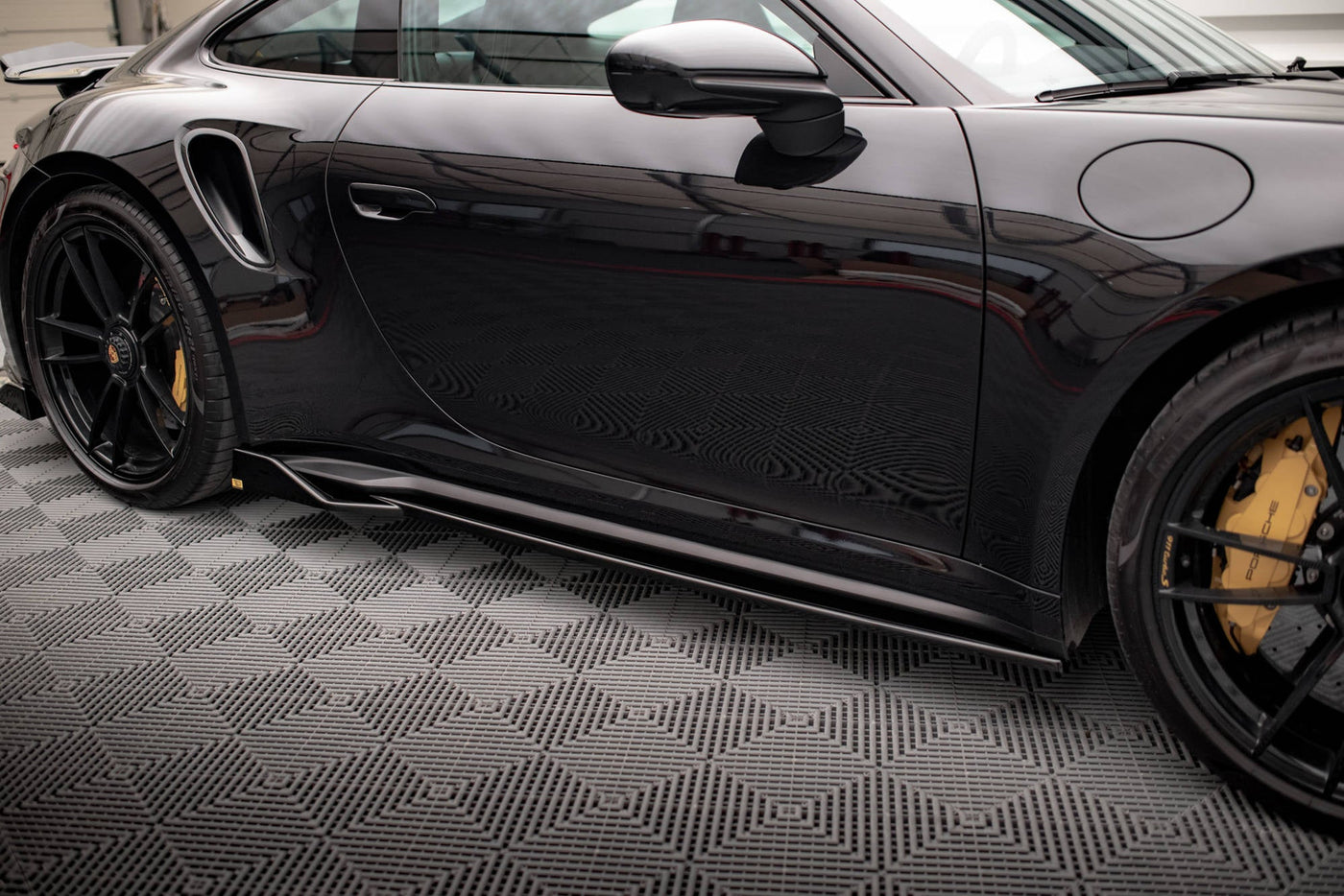 Porsche 911 (992) Turbo S Sport Package Side Skirt Diffusers — vehicle view