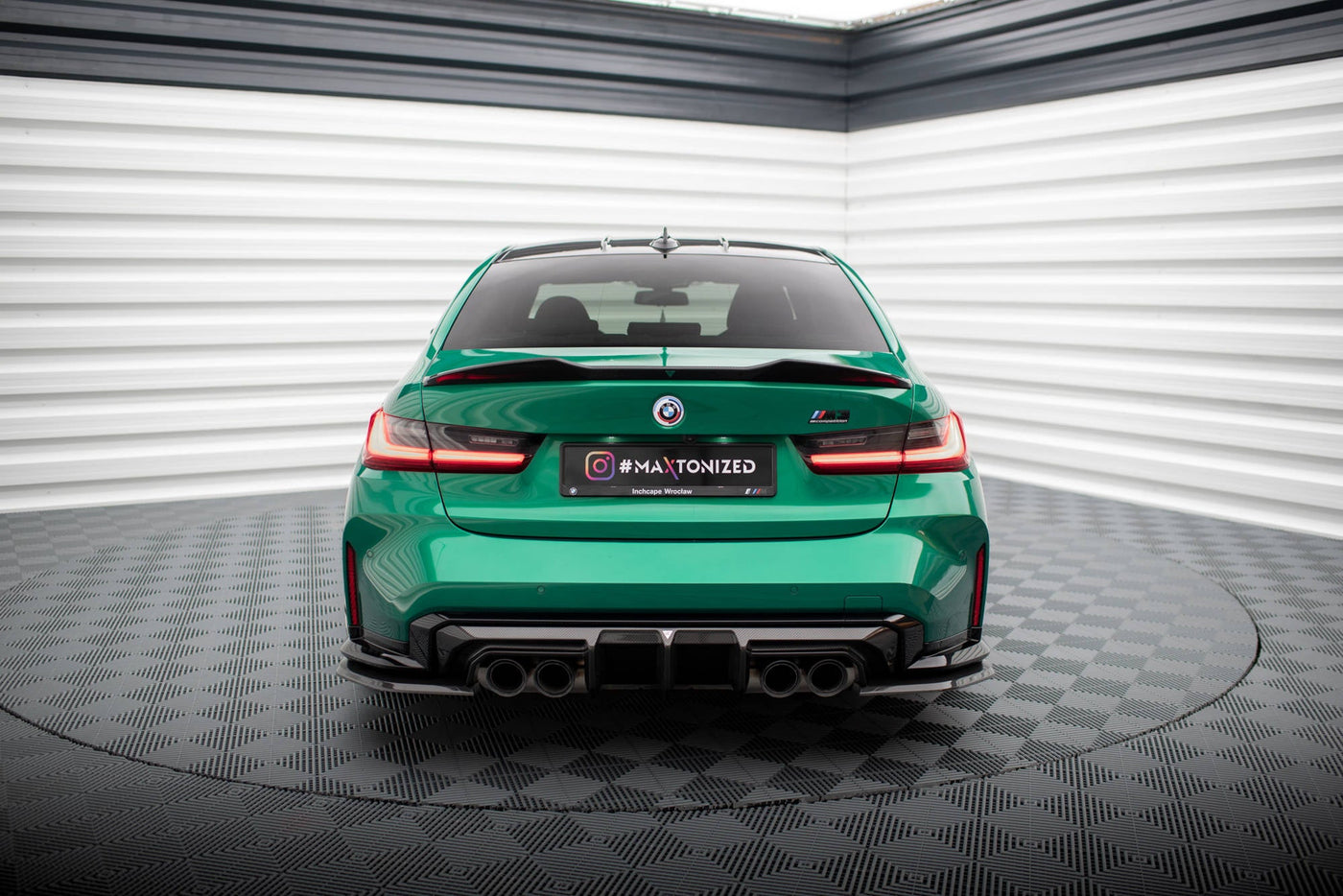 BMW M3 (G80) Carbon Fiber Rear Side Splitters — vehicle view