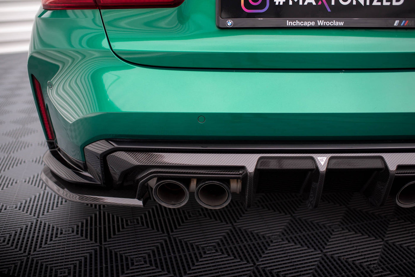 BMW M3 (G80) Carbon Fiber Rear Side Splitters — vehicle view