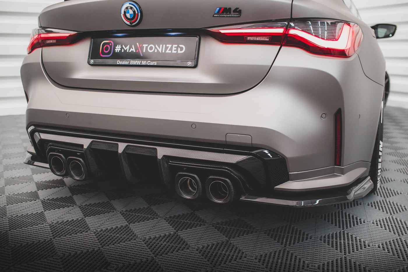 BMW M4 (G82) Carbon Fiber Rear Side Splitters — vehicle view