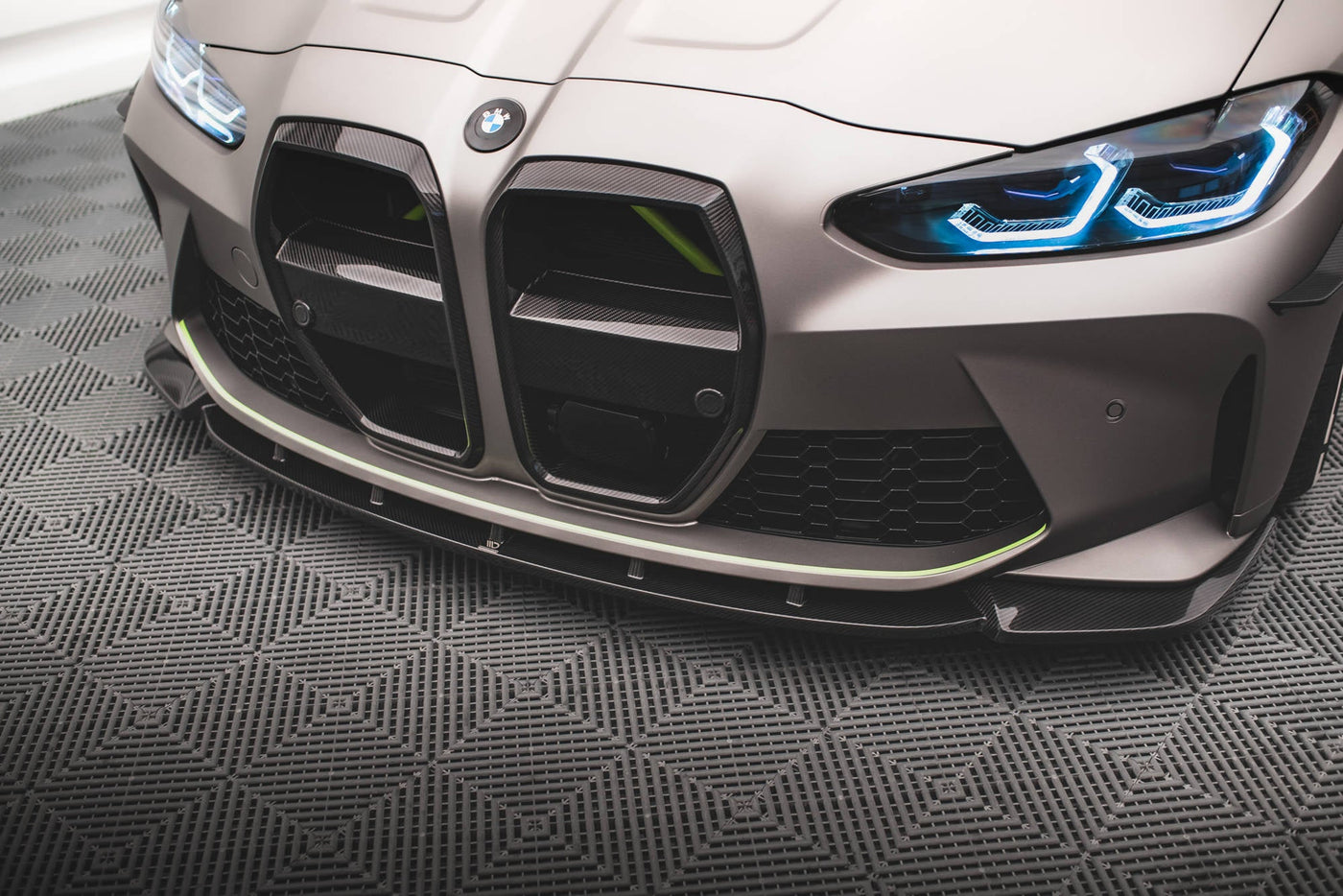 BMW M3 (G80) Carbon Fiber Front Splitter V1 — vehicle view