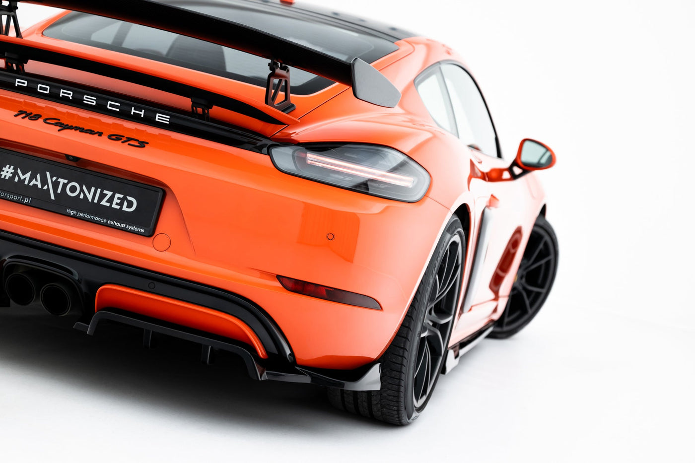 Porsche 718 Cayman GTS Rear Splitter — vehicle view