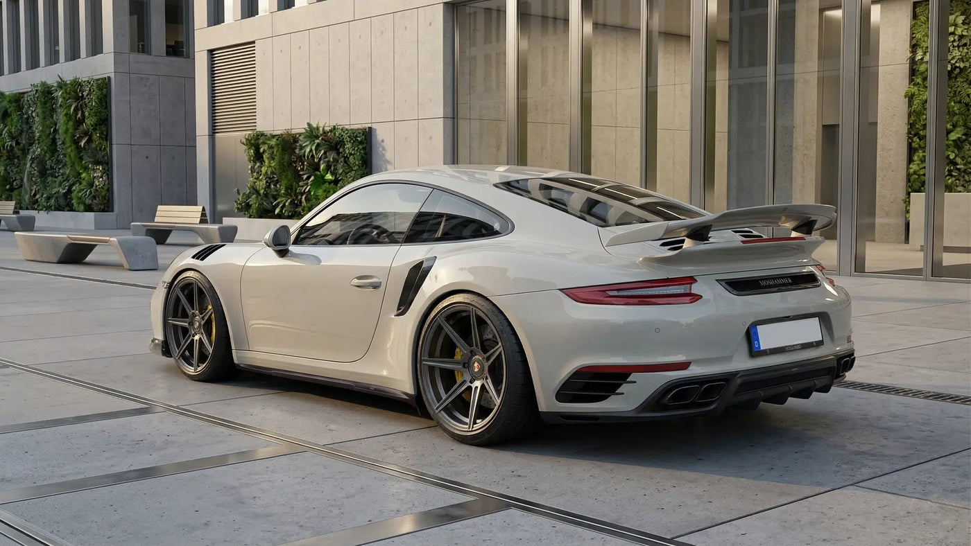 Moshammer 991.2 Turbo S in Chalk with Downforce Evo RS aero including side skirts