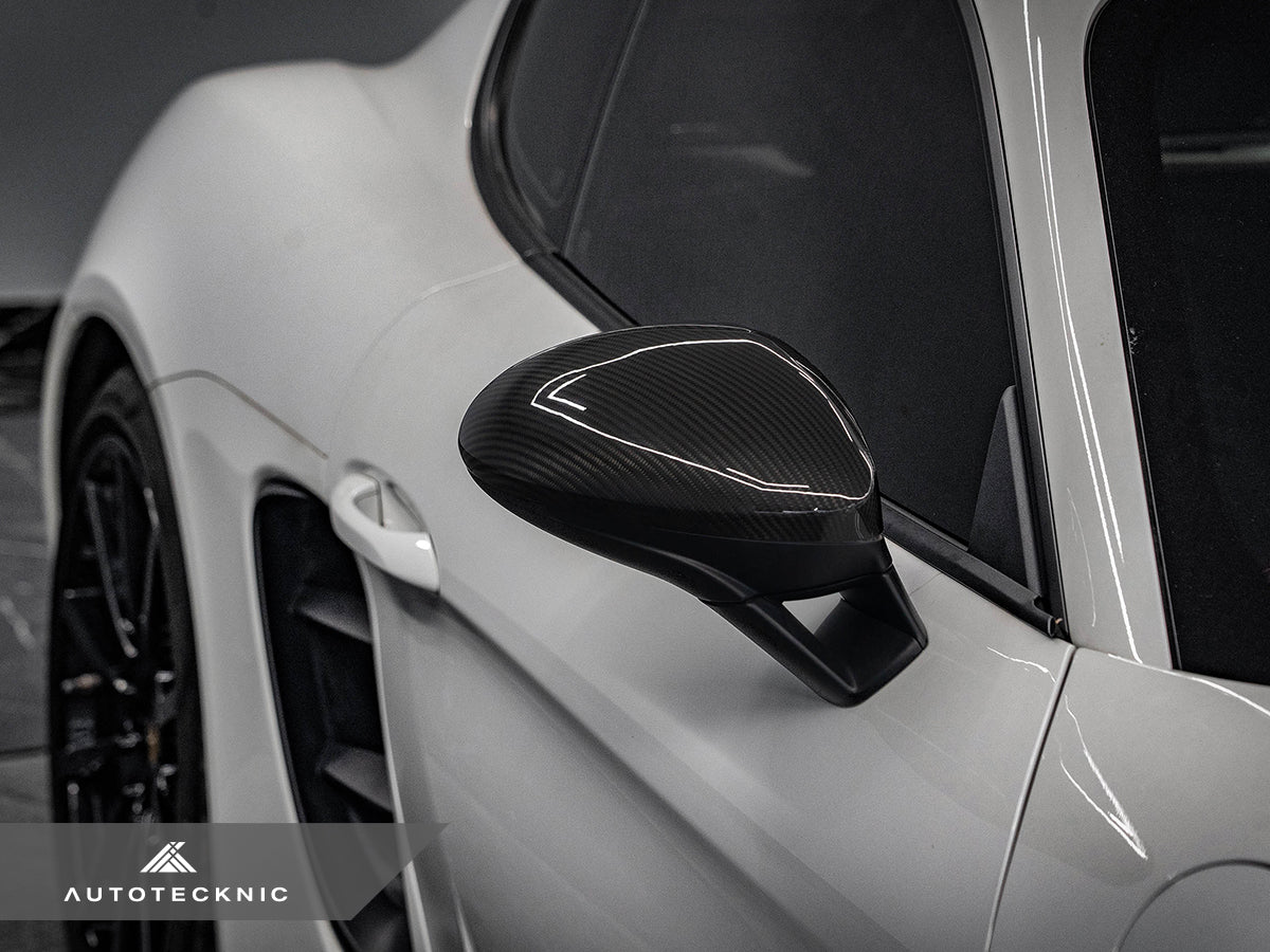 AutoTecknic Replacement Carbon Fiber Mirror Covers - Porsche 718 Cayman | Boxster