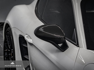AutoTecknic Replacement Carbon Fiber Mirror Covers - Porsche 718 Cayman | Boxster