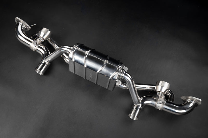 Porsche 718 GT4RS - SET: Valved Muffler, 100 Cell OPF Replacement, Performance Headers + Wicrom Tips