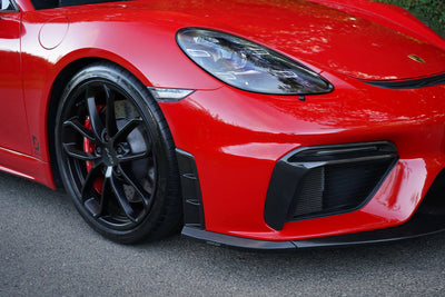 718 GT4 Front Splitter End / Vent Pair Visual Gloss  Carbon Laquered