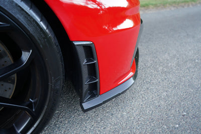 718 GT4 Front Splitter End / Vent Pair Visual Gloss  Carbon Laquered