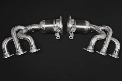 Porsche 992 GT3/RS - SET: 250 Cell Sport Cat Headers + Valved Exhaust, Exhaust Tips (OE Actuators)
