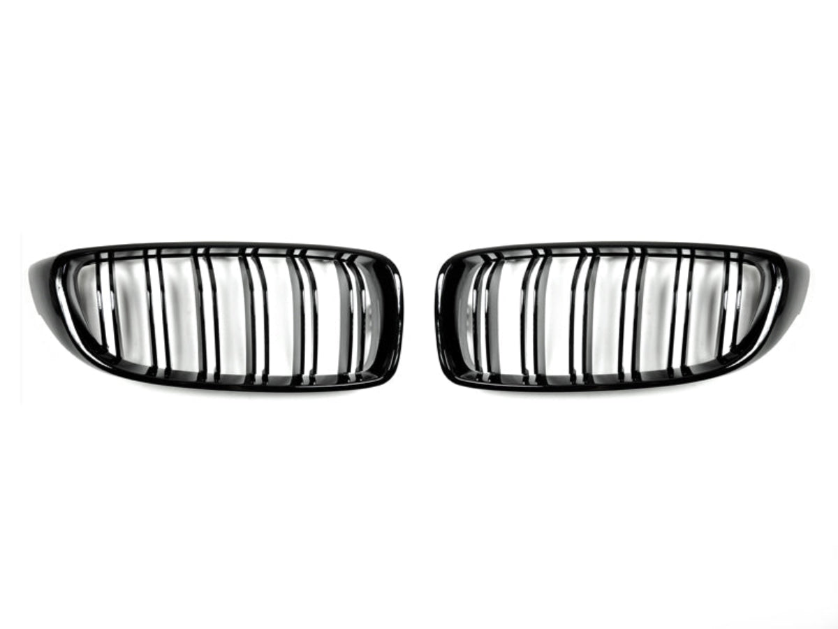 AutoTecknic Dual-Slat Glazing Black Front Grille Set - F32/ F36 4-Series | F80 M3 | F82 M4
