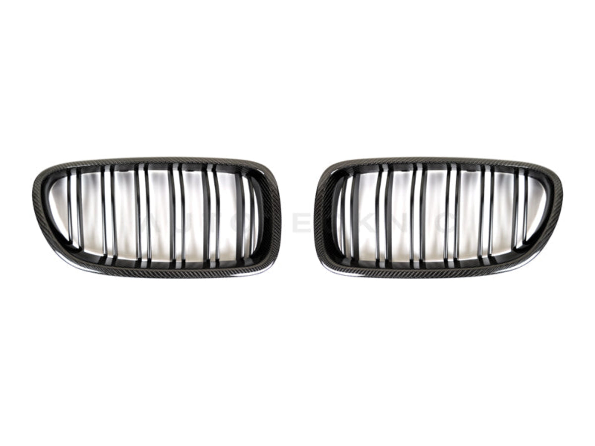 AutoTecknic Dual-Slats Carbon Fiber Front Grille Set - BMW F10 5-Series | M5