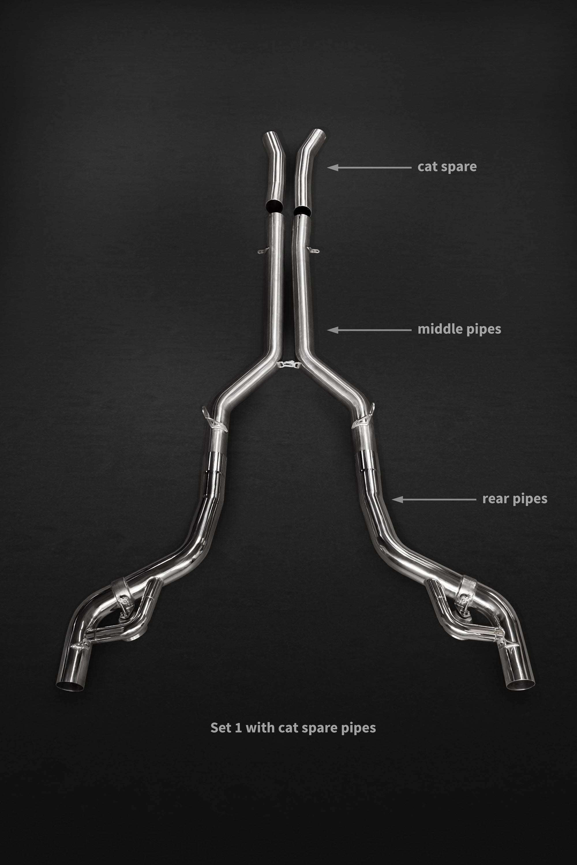 Mercedes AMG GT/S/C - Valved Exhaust + MidPipes (incl. Cat Delete/OEM Cat Adapters) (CES3)