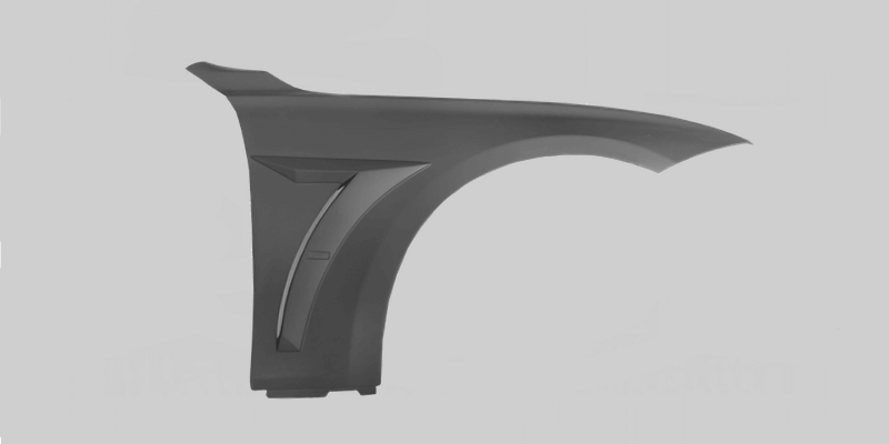 Moshammer Vented Front Fender for BMW F30 F31 — product view with air outlet