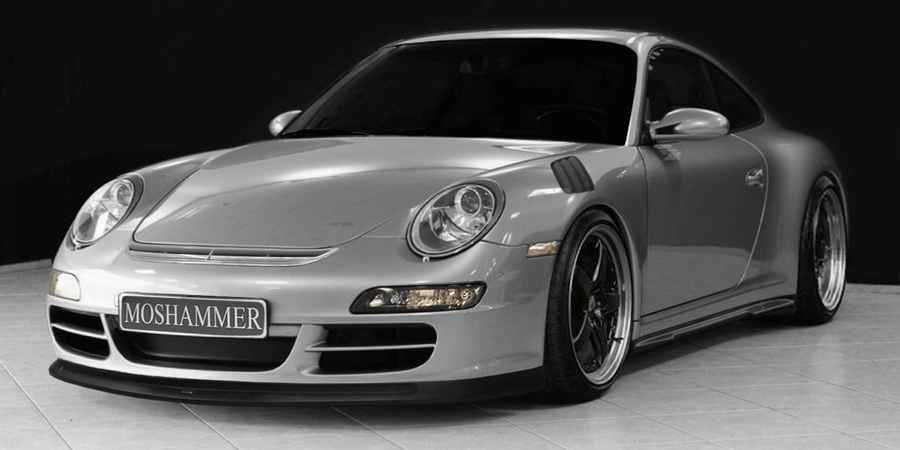 Moshammer 997 Carrera Front Spoiler on Porsche 997.1 Carrera — front view with Tradition RS aero