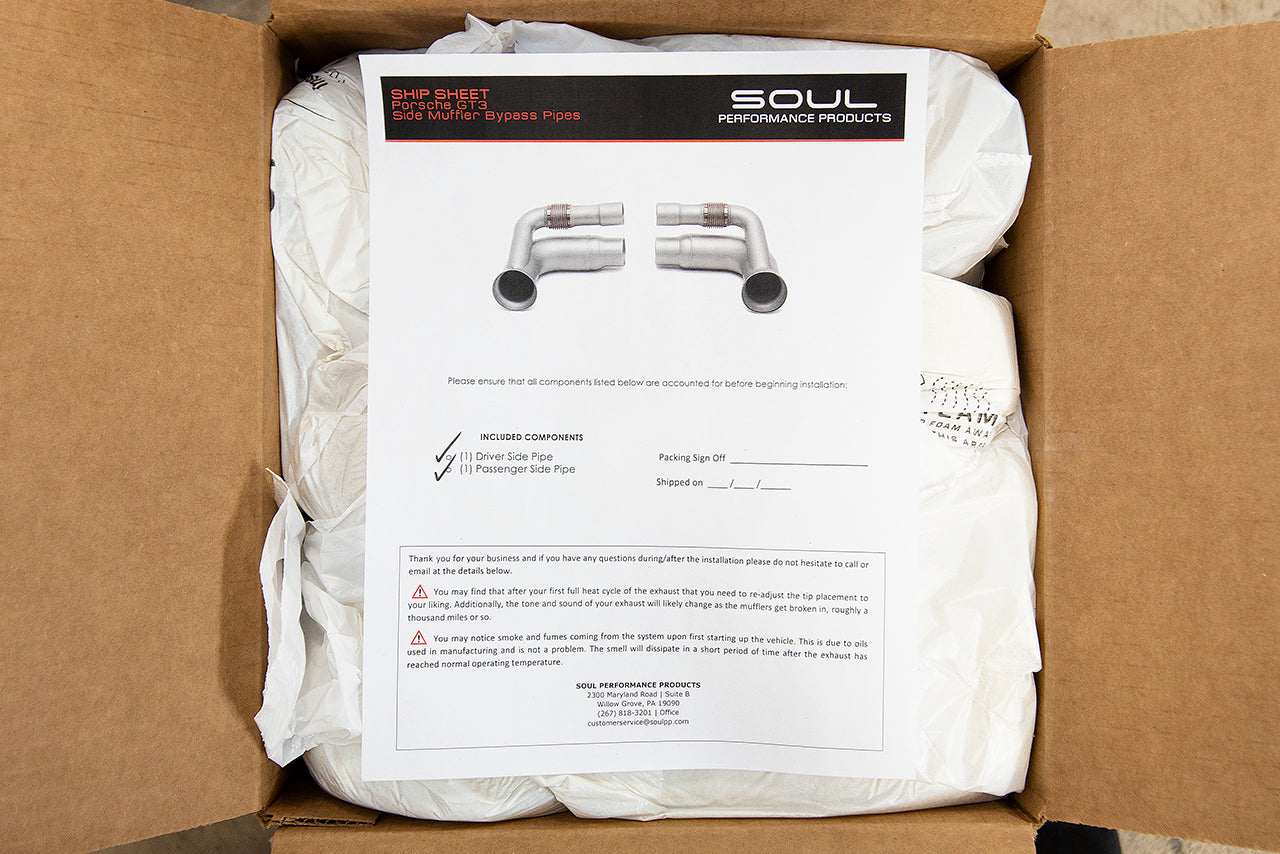 Porsche 997 / 997.2 GT3 Side Muffler Bypass Pipes (Valved)