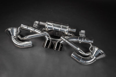 Porsche 992 GT3/RS - SET: 250 Cell Sport Cat Headers + Valved Exhaust, Exhaust Tips (OE Actuators)