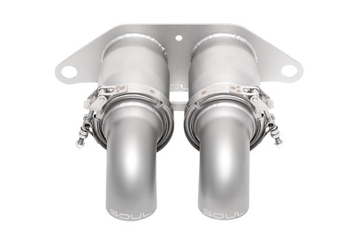 Porsche 992 GT3 Bolt-On Resonated Turn Down Exhaust Tips ONLY for SOUL Race Exhaust System