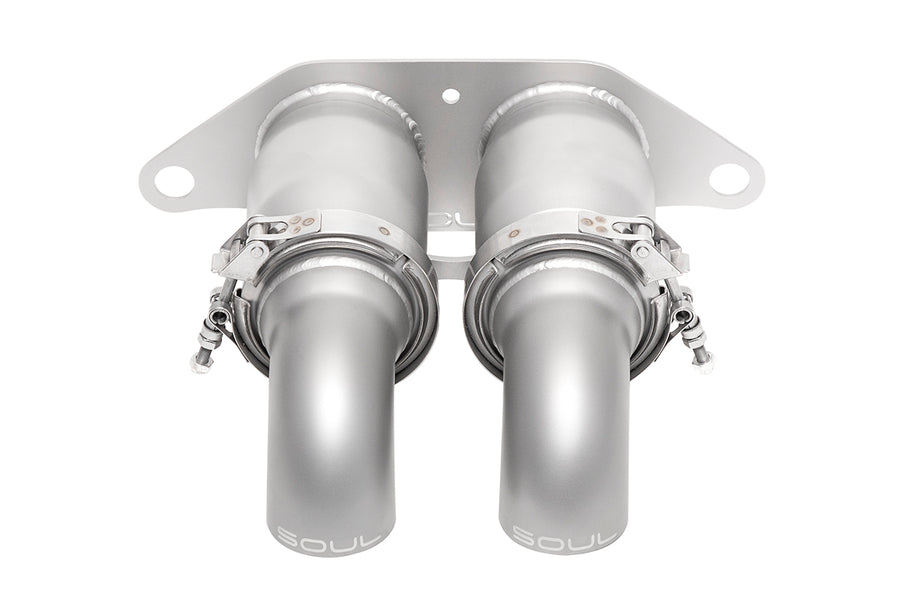 Porsche 992 GT3 Bolt-On Resonated Turn Down Exhaust Tips ONLY for SOUL Race Exhaust System