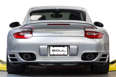 Porsche 997.2 Turbo GT2 Style Bolt On Exhaust Tips  (Satin Black Finish)