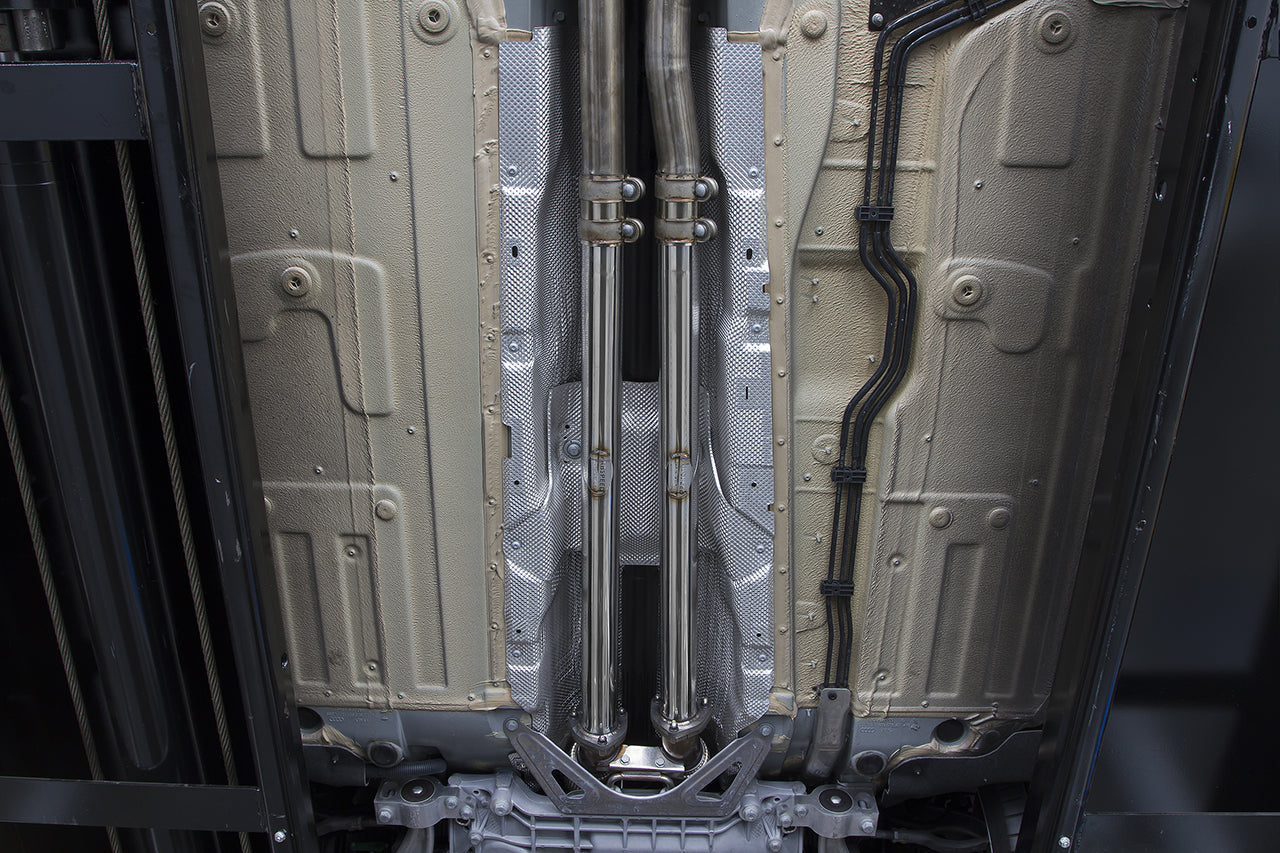 Fabspeed's Secondary Catbypass Pipes installed on an Audi TT-RS
