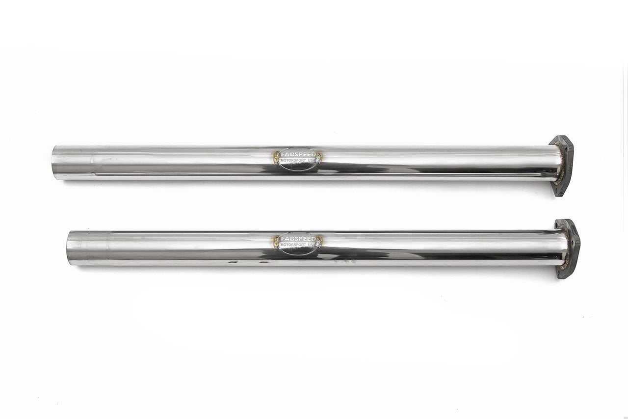 Replaces the restrictive factory secondary catalytic converters with freer-flowing straight-through pipes for maximum flow and performance.