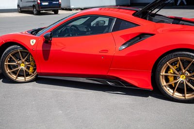 Ferrari 488/F8 - Carbon Fiber Side Skirts (With Wings)