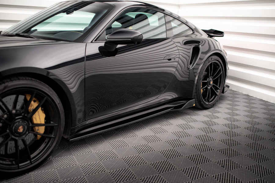 Porsche 911 (992) Turbo S Sport Package Side Skirt Diffusers — vehicle view
