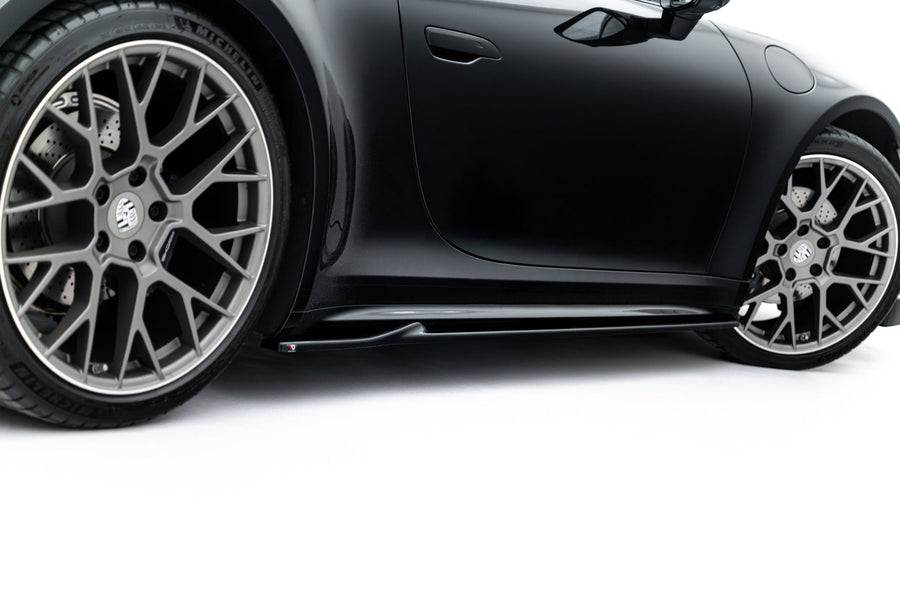 Porsche 911 (992) Carrera Sport Design Side Skirt Diffusers V1 — vehicle view