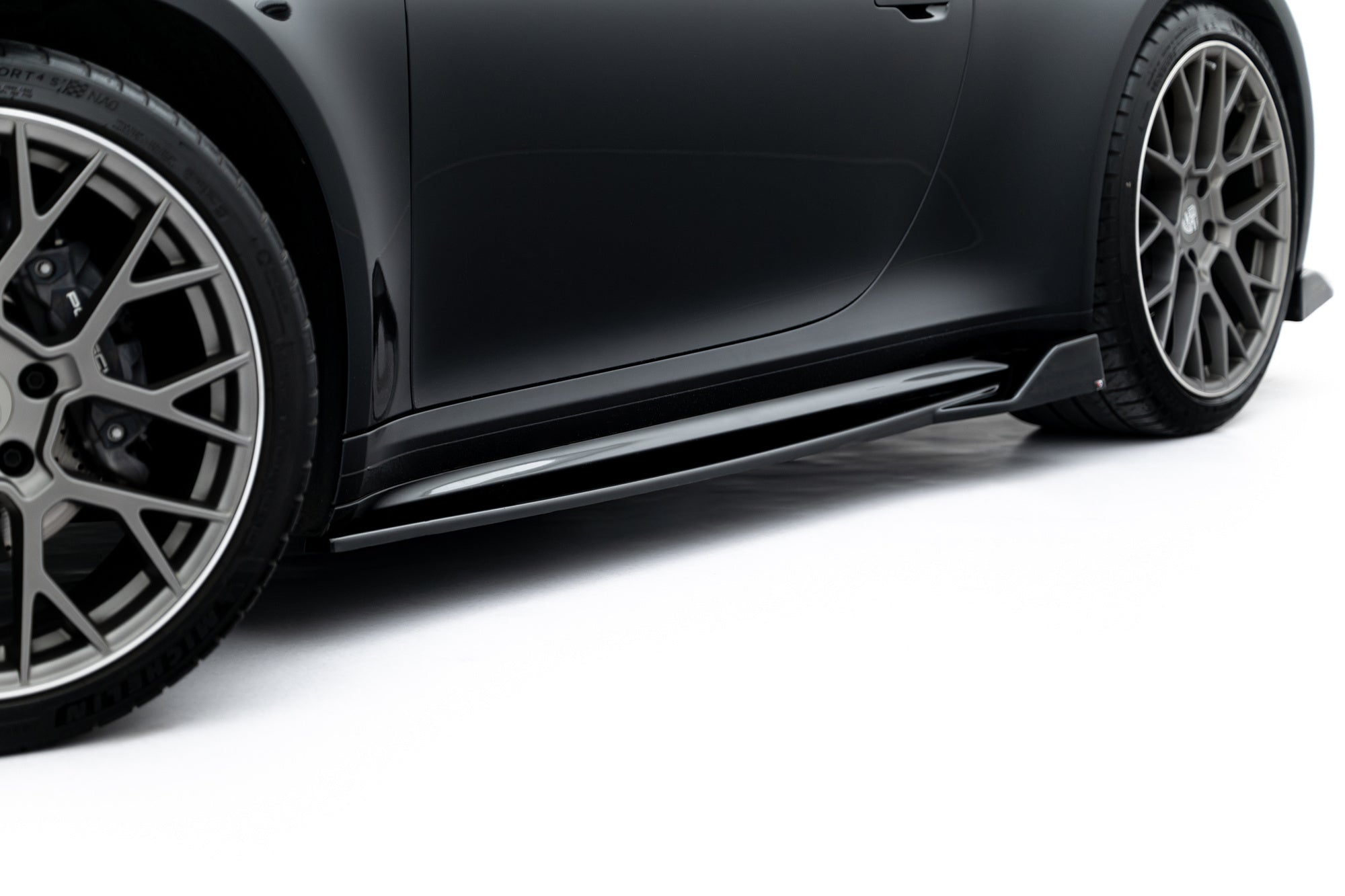 Porsche 911 (992) Carrera Sport Design Side Skirt Diffusers V2 — vehicle view