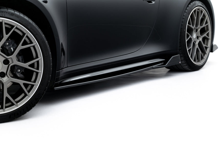 Porsche 911 (992) Carrera Sport Design Side Skirt Diffusers V2 — vehicle view