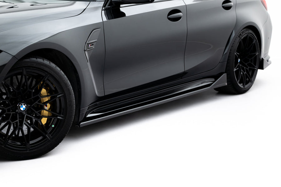 BMW M3 (G80) Side Skirt Diffusers V3 CSL Look — vehicle view