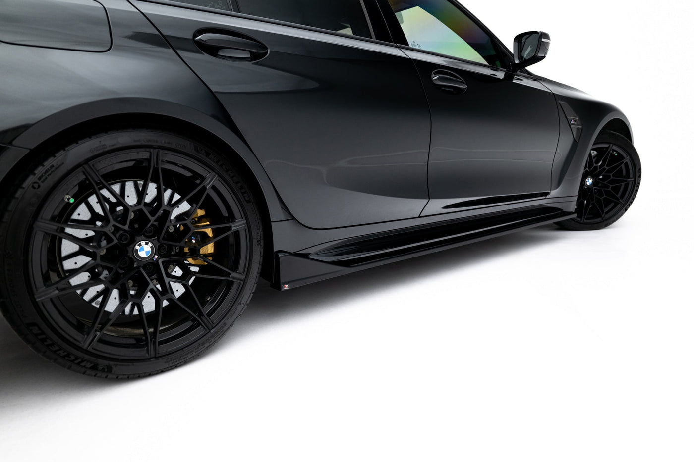 BMW M3 (G80) Side Skirt Diffusers V3 CSL Look — vehicle view