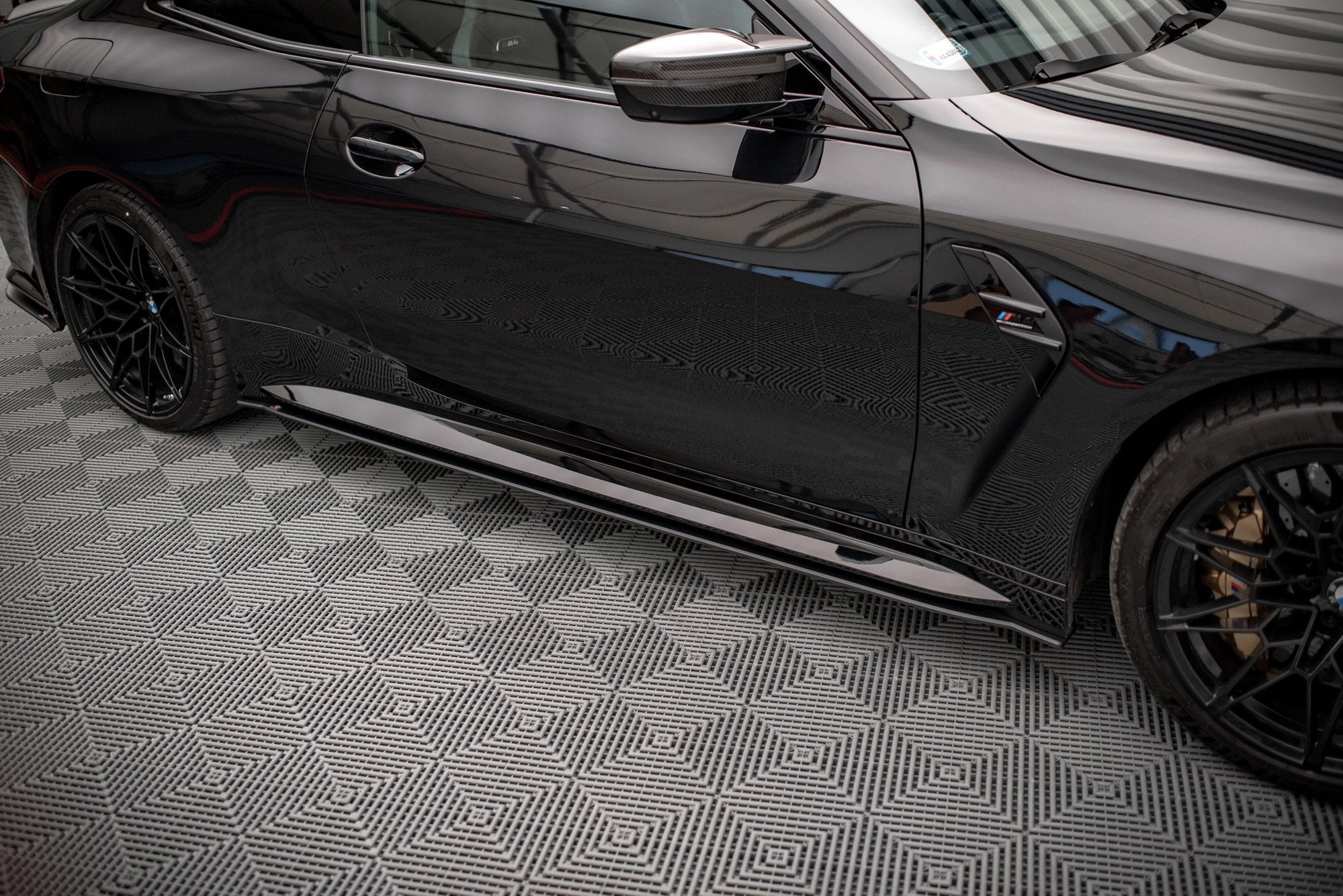 BMW M4 (G82) Street Pro Side Skirt Diffusers, white-background studio