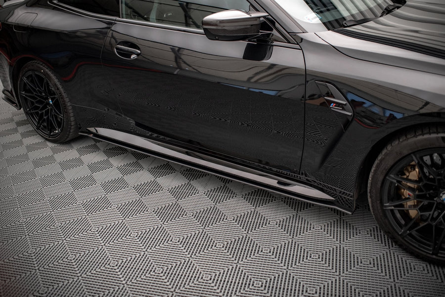 BMW M4 (G82) Street Pro Side Skirt Diffusers, white-background studio