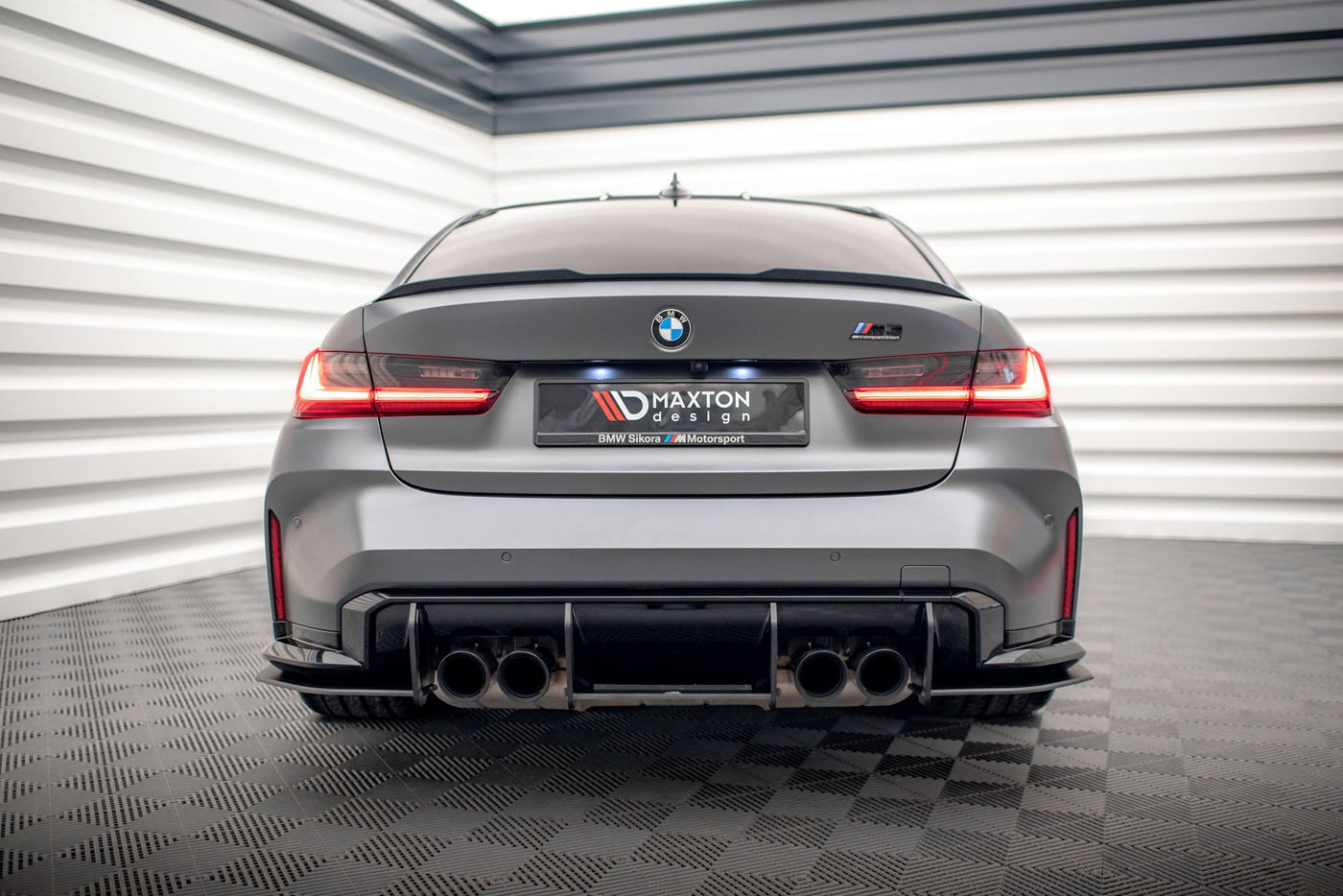 BMW M3 (G80) Street Pro Rear Diffuser, white-background studio