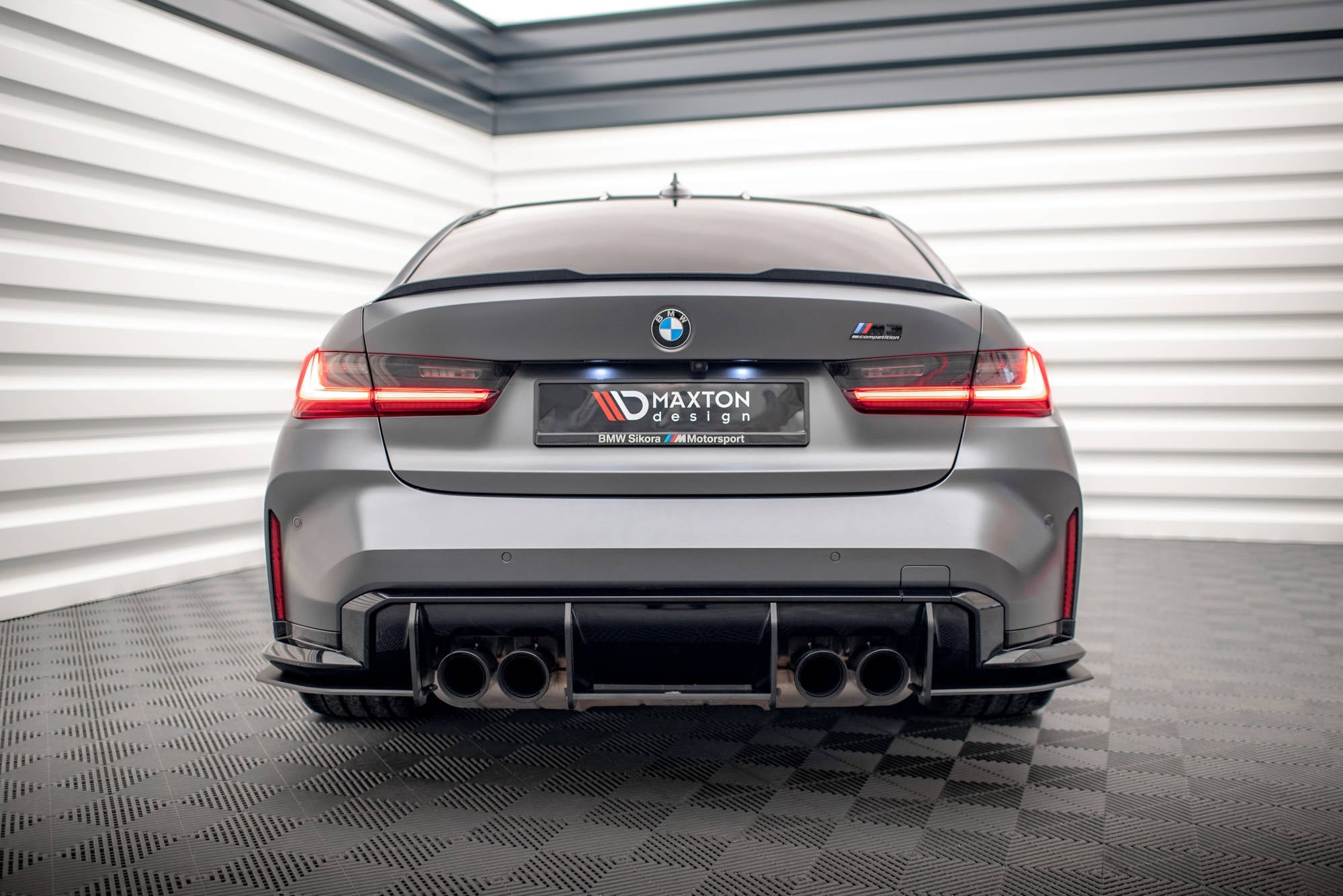 BMW M3 (G80) Street Pro Rear Diffuser, white-background studio