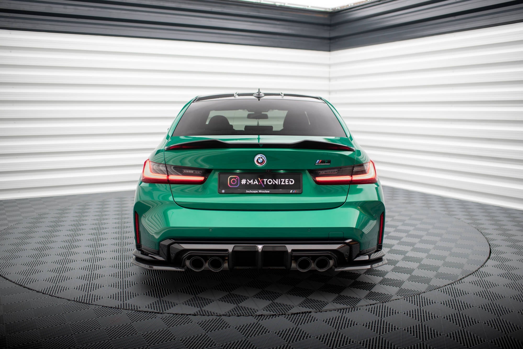 BMW M3 (G80) Carbon Fiber Rear Side Splitters — vehicle view