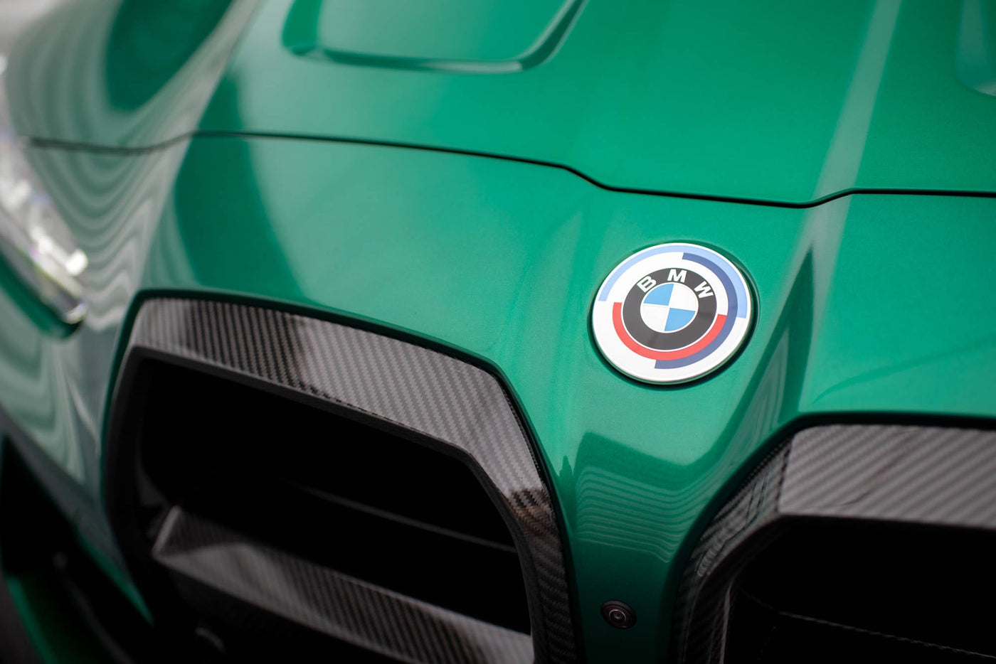 BMW M3 (G80) / M4 (G82) Carbon Fiber Front Grille — vehicle view