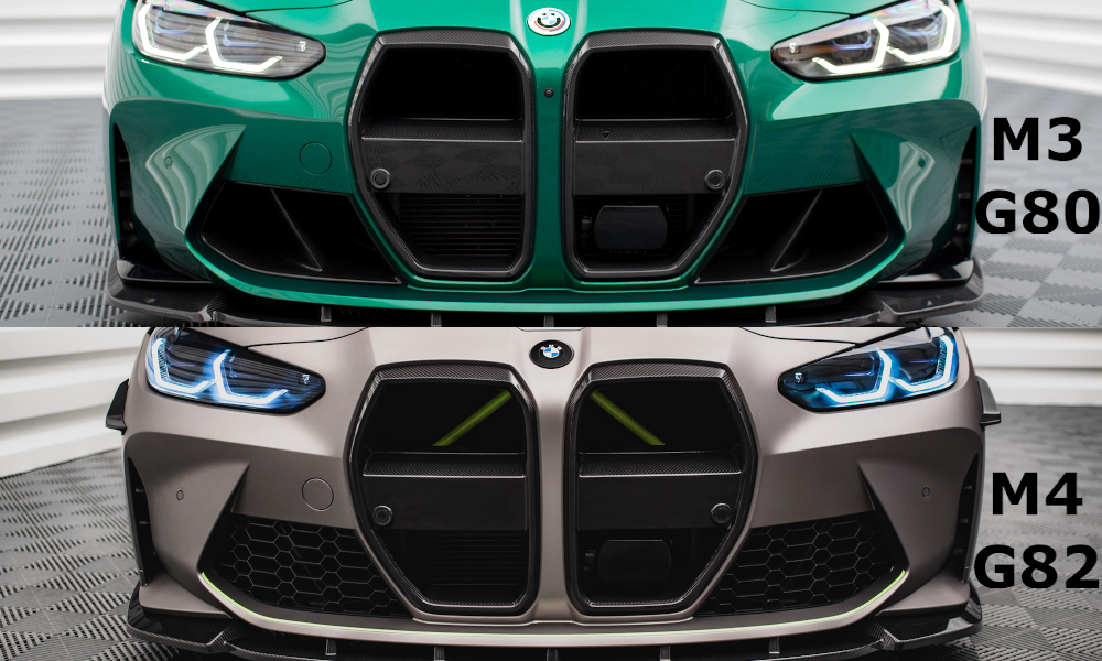 BMW M3 (G80) / M4 (G82) Carbon Fiber Front Grille — vehicle view