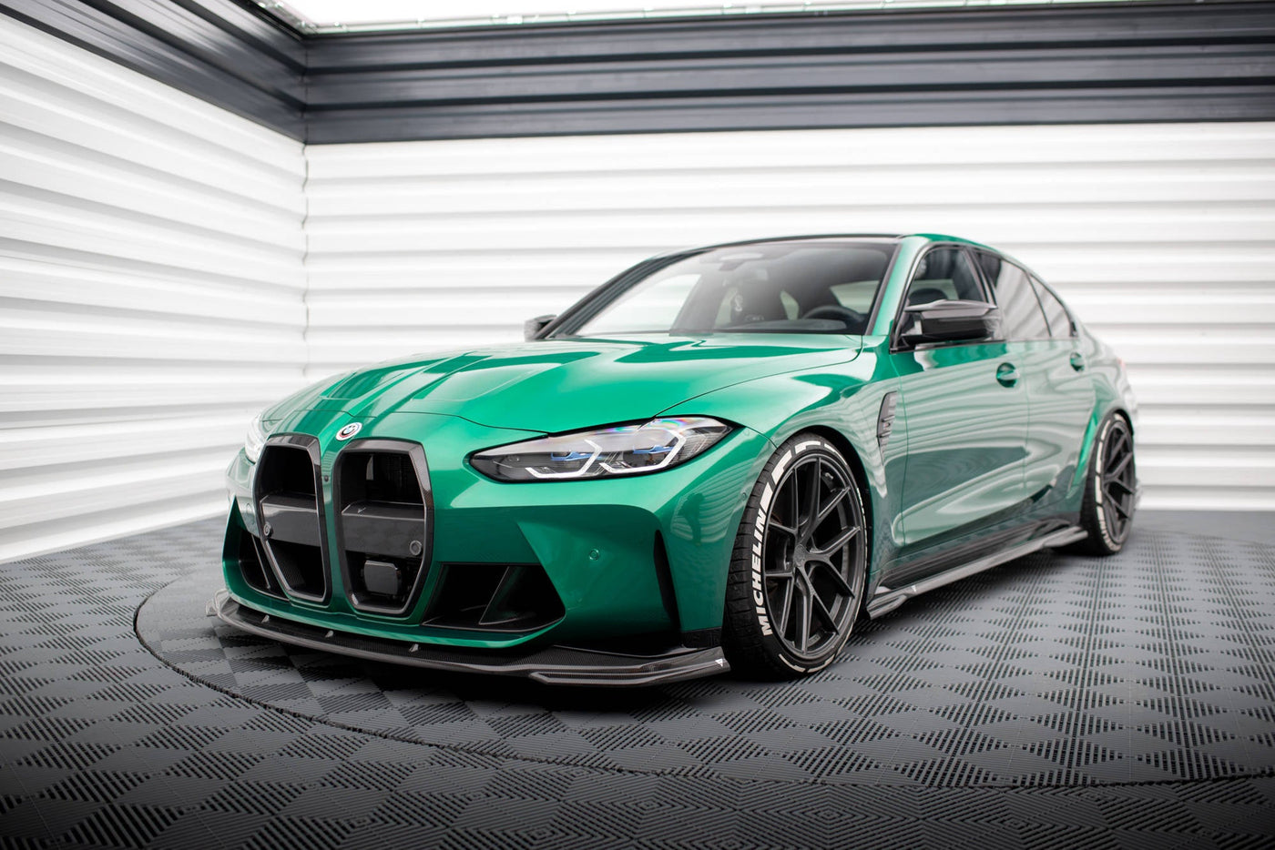 BMW M3 (G80) Carbon Fiber Full Splitter Set — vehicle view