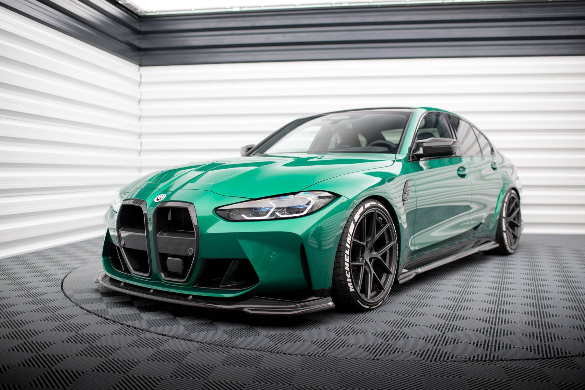 BMW M3 (G80) Carbon Fiber Full Splitter Set — vehicle view